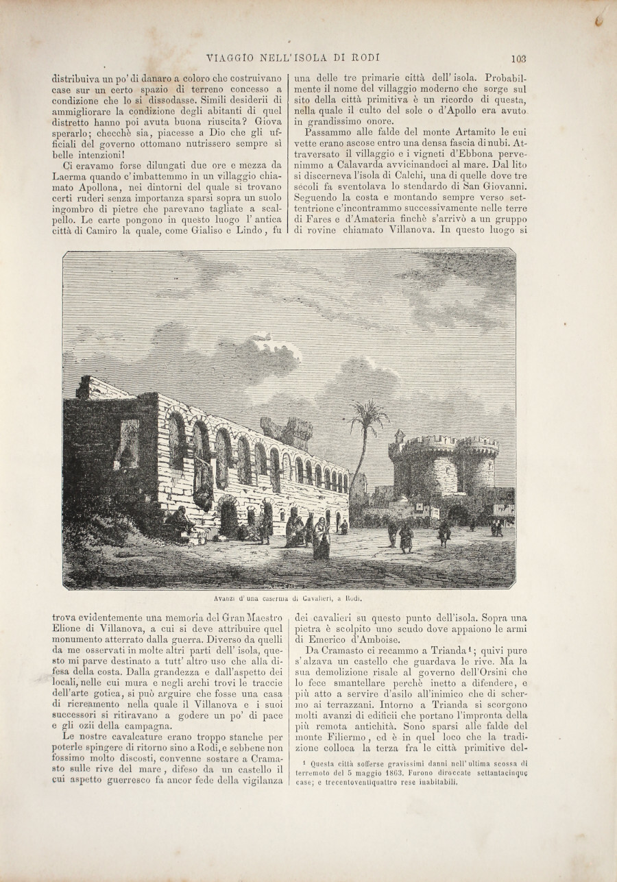 Rodi: Avanzi d'una caserma dei Cavalieri/Ingresso del castello di Lindo. …
