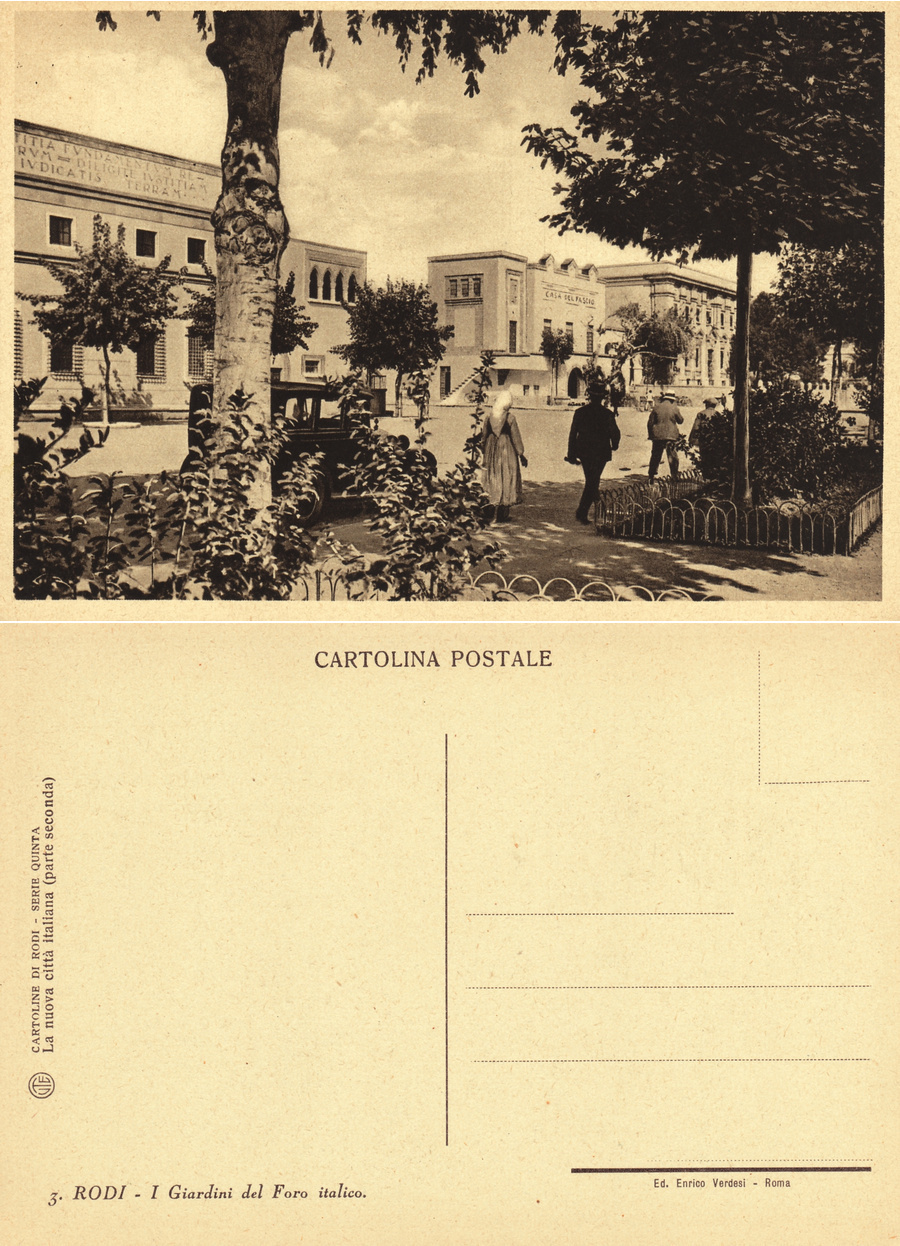 Rodi. I giardini del Foro Italico (occupazione). Non viaggiata