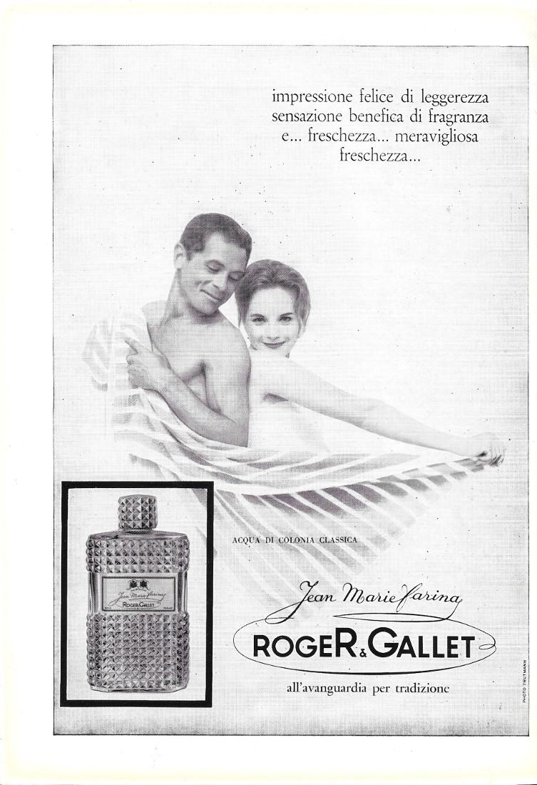 Roger &amp; Gallet acqua di colonia classica. Advertising 1960