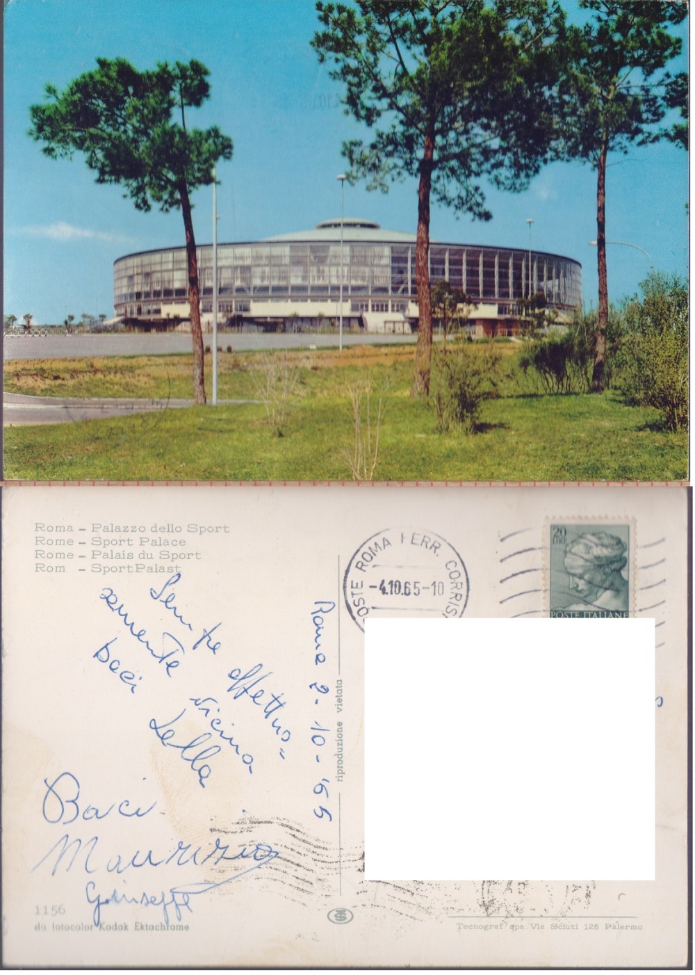 Roma. Palazzo dello Sport. Viaggiata 1965