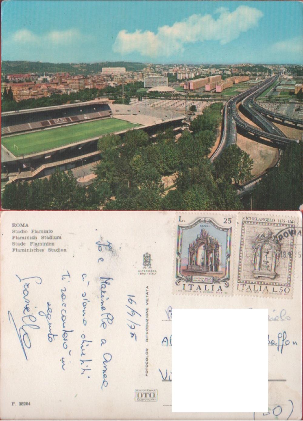 Roma. Stadio Flaminio. Viaggiata 1975