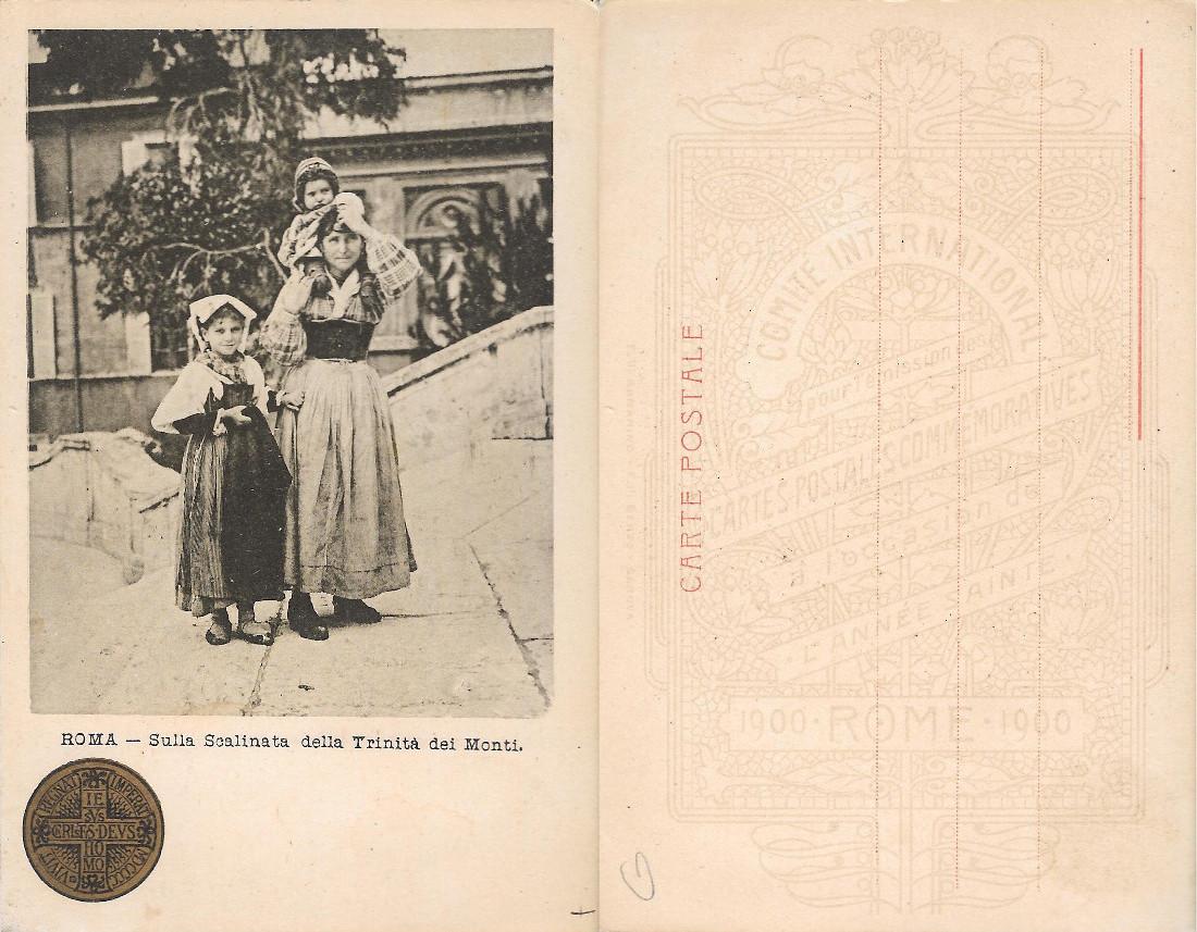 Roma. Sulla scalinata della Trinità dei Monti. Anno Santo 1900. …