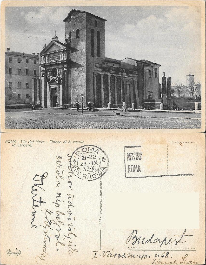 Roma. Via del Mare. Chiesa di S. Nicola in Carcere. …