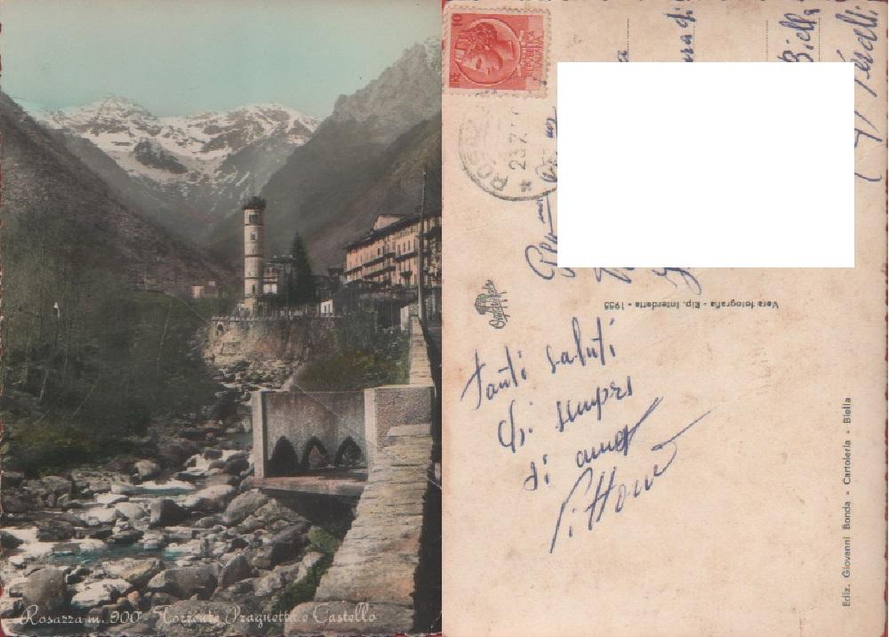 Rosazza. Torrente Pragnettae Castello. Viaggiata.