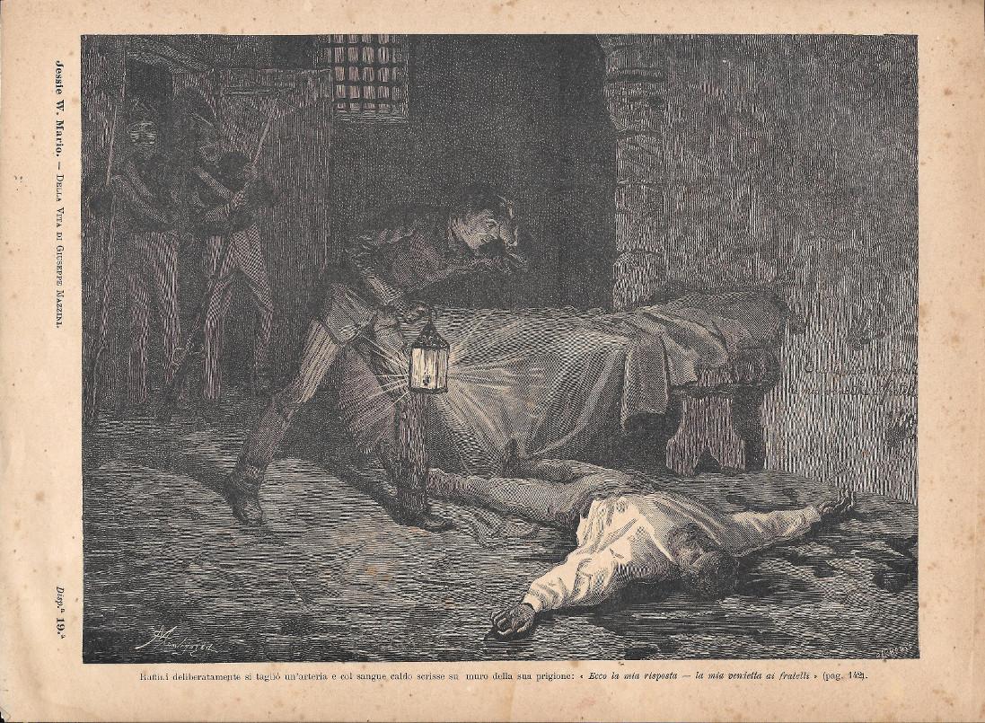 Ruffini deliberatamente si tagliò un'arteria..... Stampa 1891