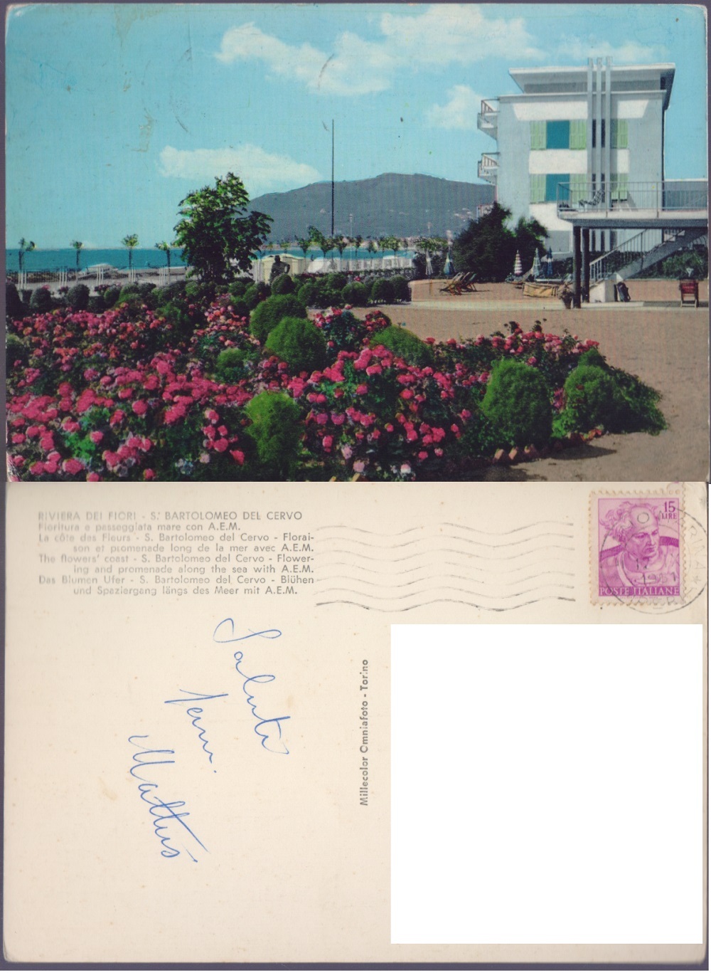 S. Bartolomeo del Cervo (IM). Fioritura passeggiata a mare. Viaggiata