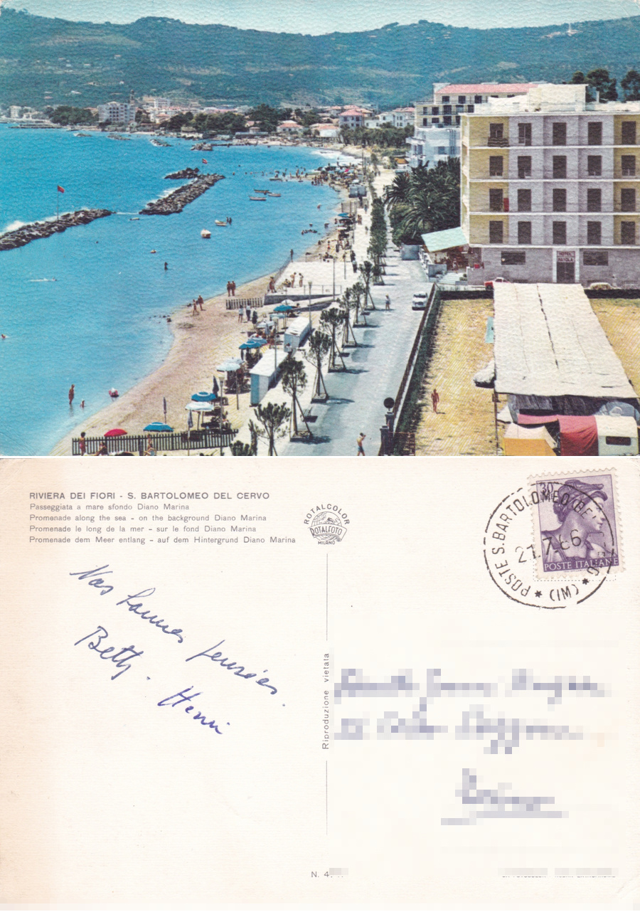 S. Bartolomeo del Cervo (IM). Passeggiata a mare sfondo Diano …