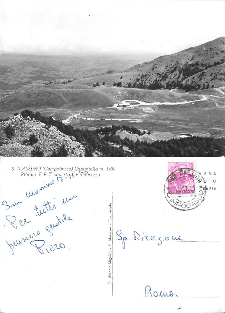 S. Massimo.(CB). Campitello. Rifugio EPT. Viaggiata 1960