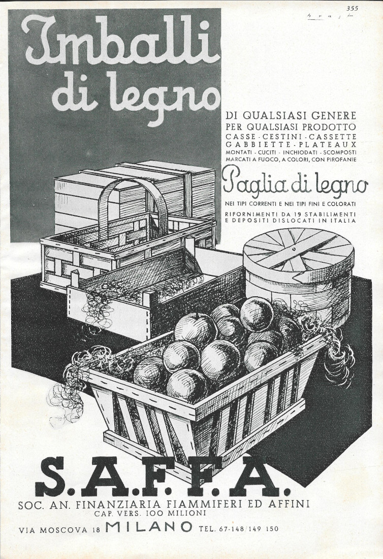 SAFFA Imballaggi di legno / Lloyd Triestino - Advertising 1937