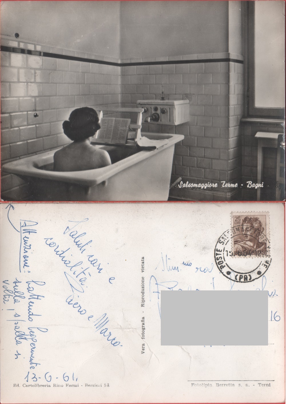 Salsomaggiore Terme. Bagni. Viaggiata 1961