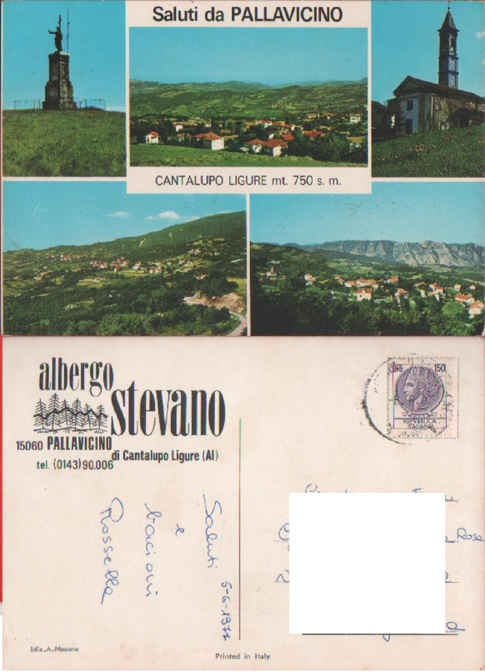 Saluti da Pallavicino. Viaggiata. 1977