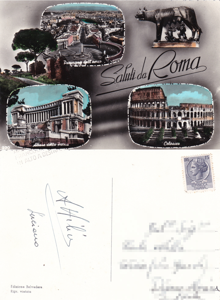Saluti da Roma. Viaggiata