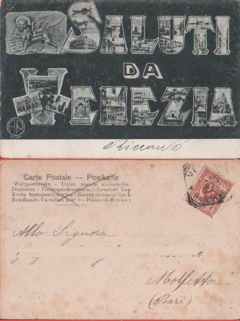 Saluti da Venezia. Viaggiata 1902