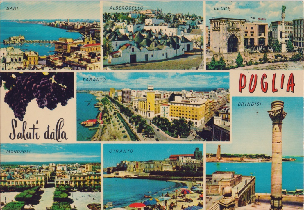 Saluti dalla Puglia. Viaggiata 1987