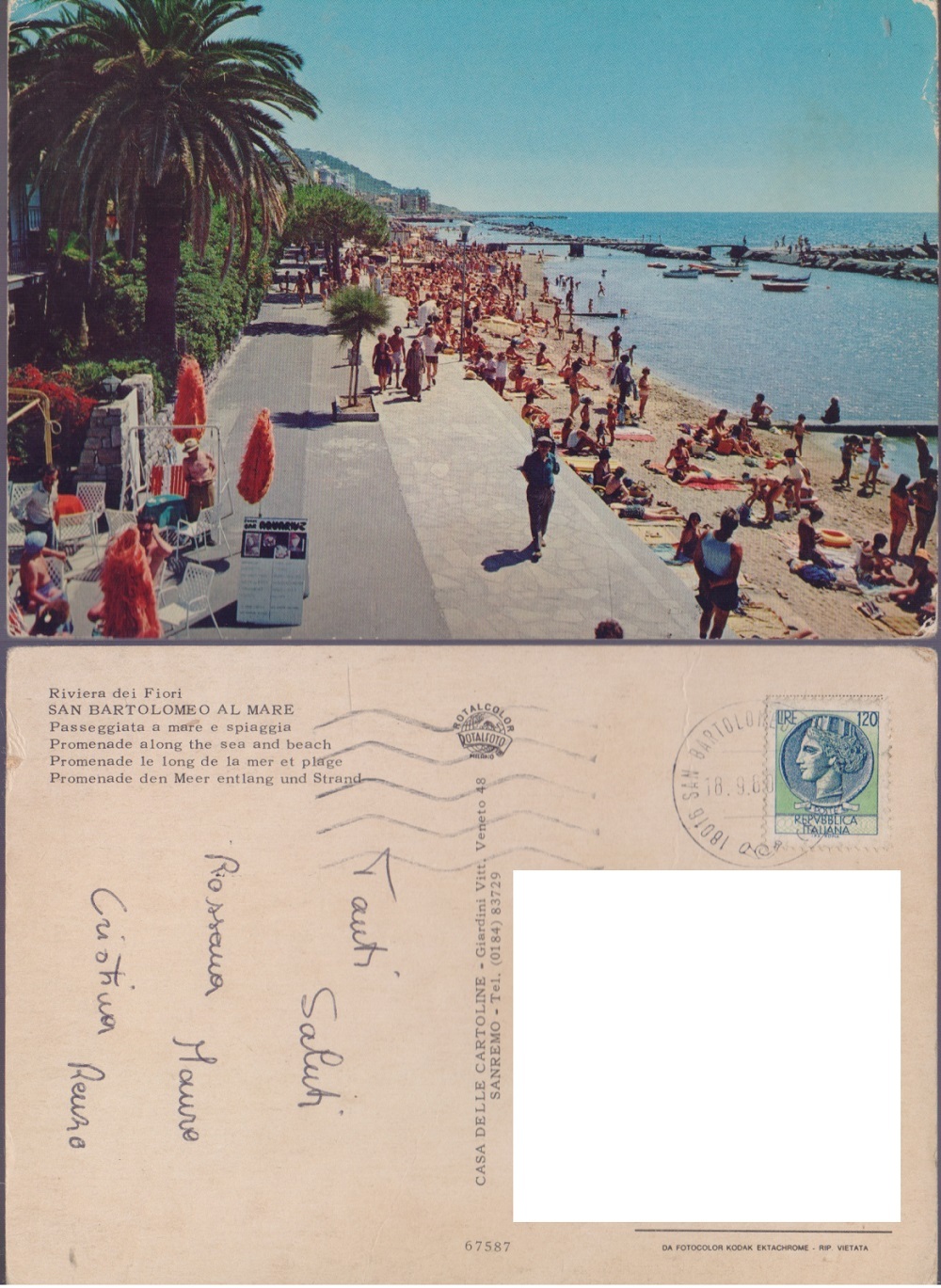 San Bartolomeo al Mare (IM). Passeggiata a mare e spiaggia. …