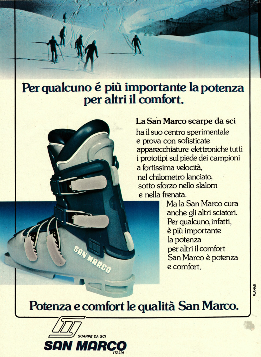 San Marco scarpe da sci. Advertising 1976