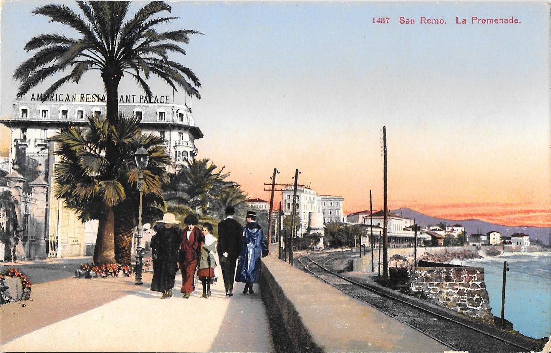 San Remo. La Promenade. Non viaggiata, originale d'epoca