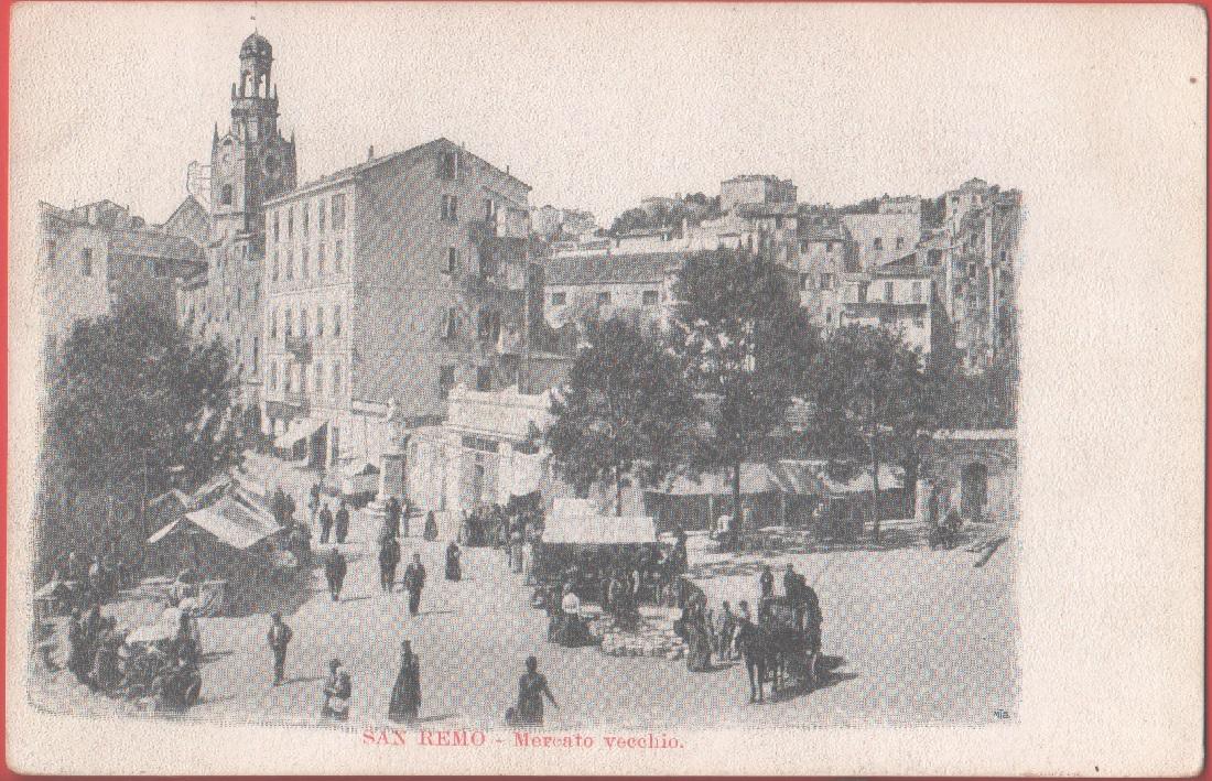 San Remo. Mercato vecchio. Non viaggiata. Originale d'epoca. Animata