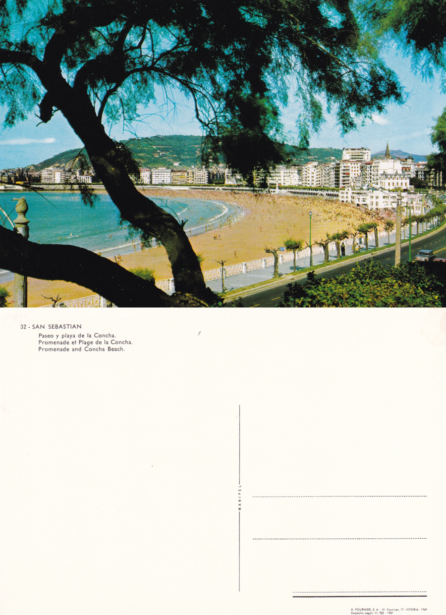 San Sebastian. Paseo y playa d la Concha. Non viaggiata