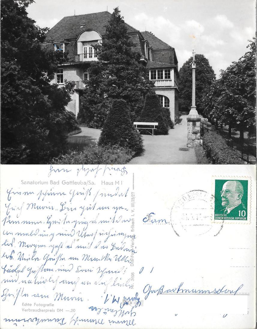 Sanatorium Bad Gottleuba-Sa . Viaggiata 1964