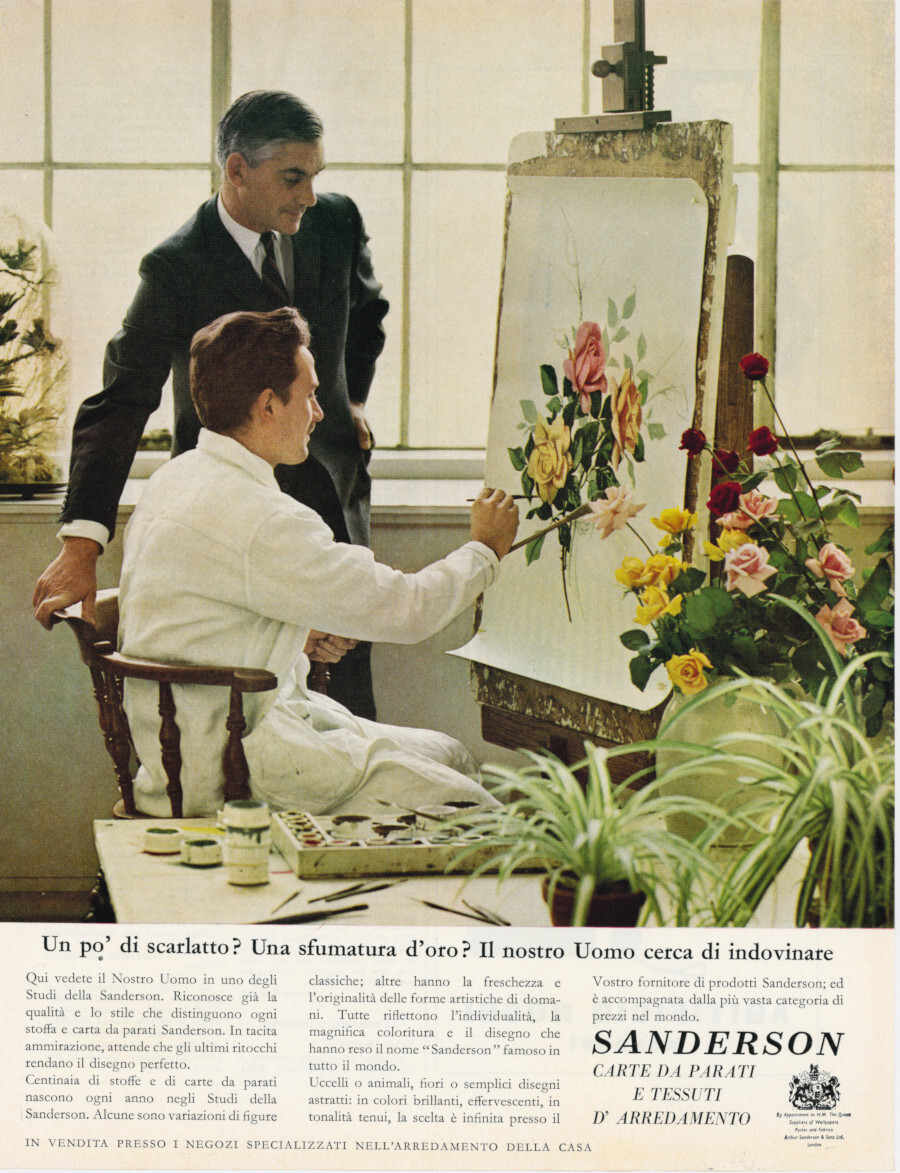 Sanderson carte da parati. Advertising 1962
