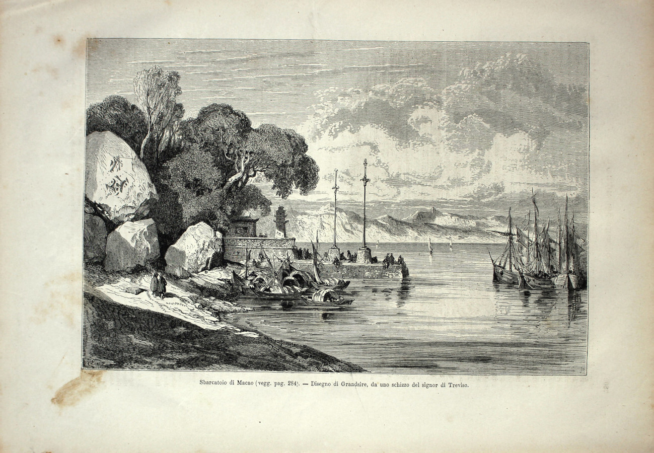 Sbarcatoio di Macao. Stampa 1864