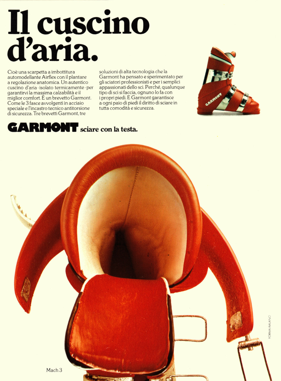 Scarponi da sci Garmont / Pull Dolomiten. Advertising 1976