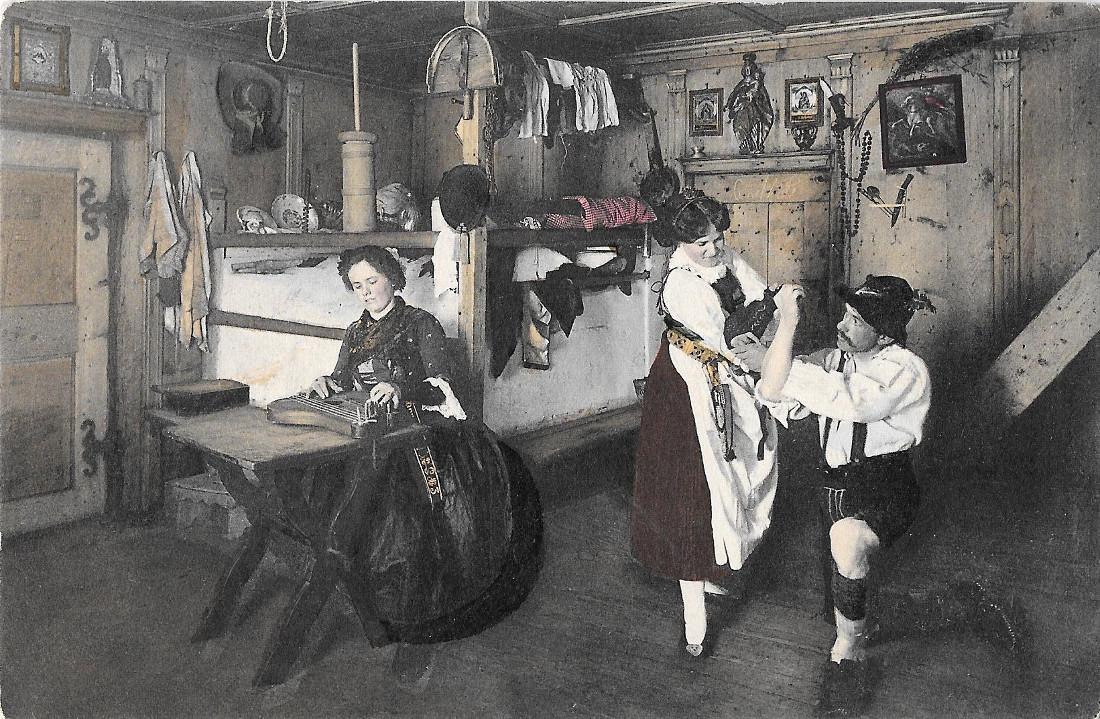Scena contadina tedesca. Non viaggiata, originale