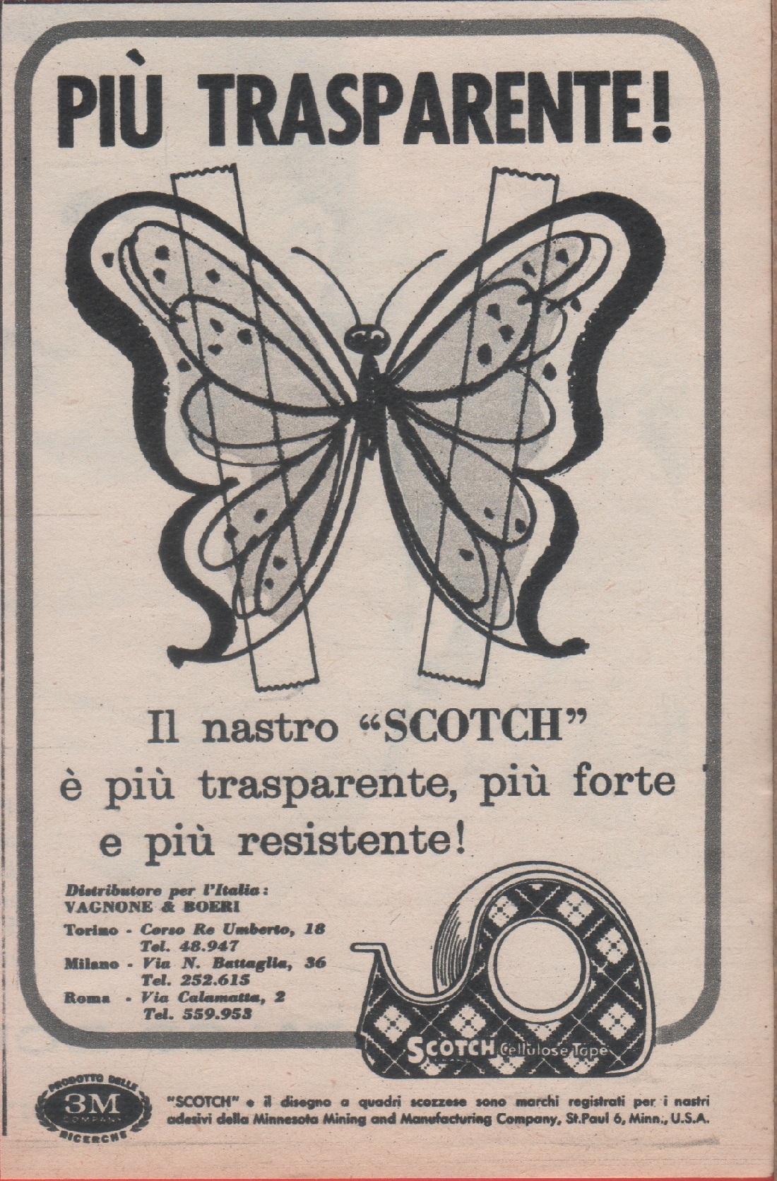 Scotch il nastro più trasparente. Advertising 1959