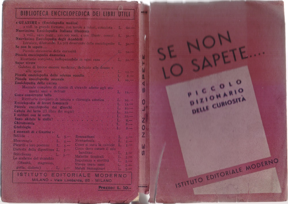 Se non lo sapete...Piccolo dizionario delle curiosità - A. L. …