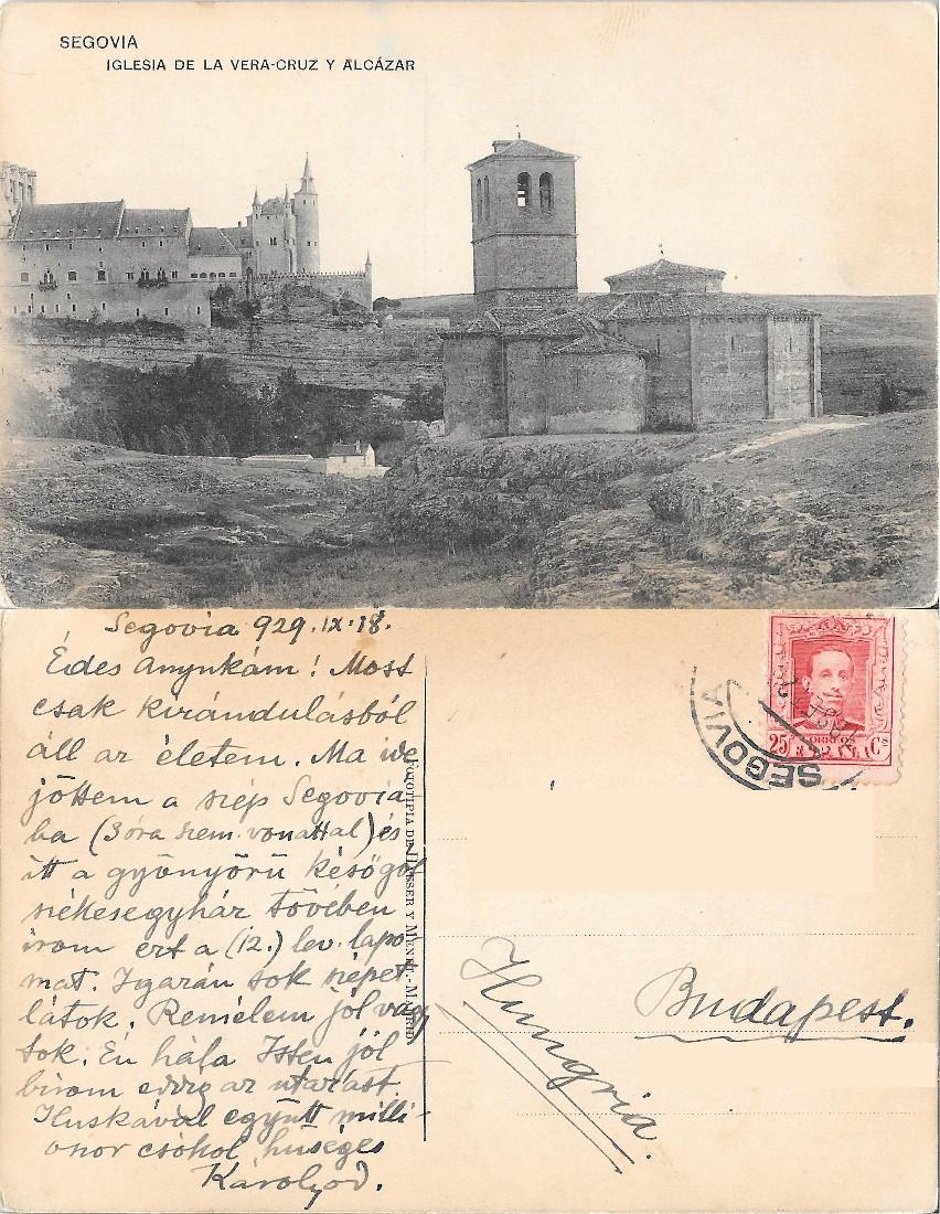 Segovia. Iglesia de la Vera-Cruz y Alcàzar. Viaggiata 1929