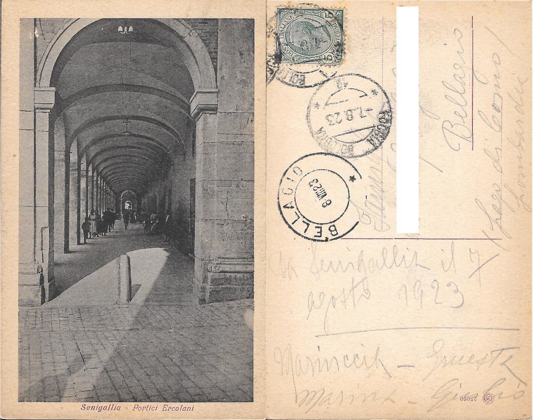 Senigallia. Portici Ercolani. Viaggiata 1923