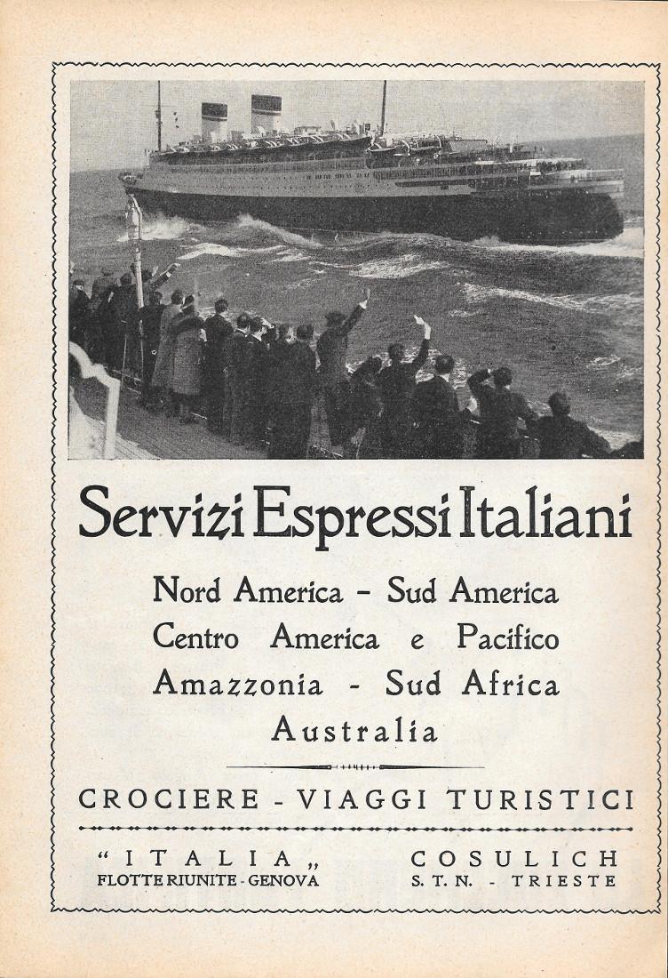 Servizi Espressi Italiani. Advertising 1936