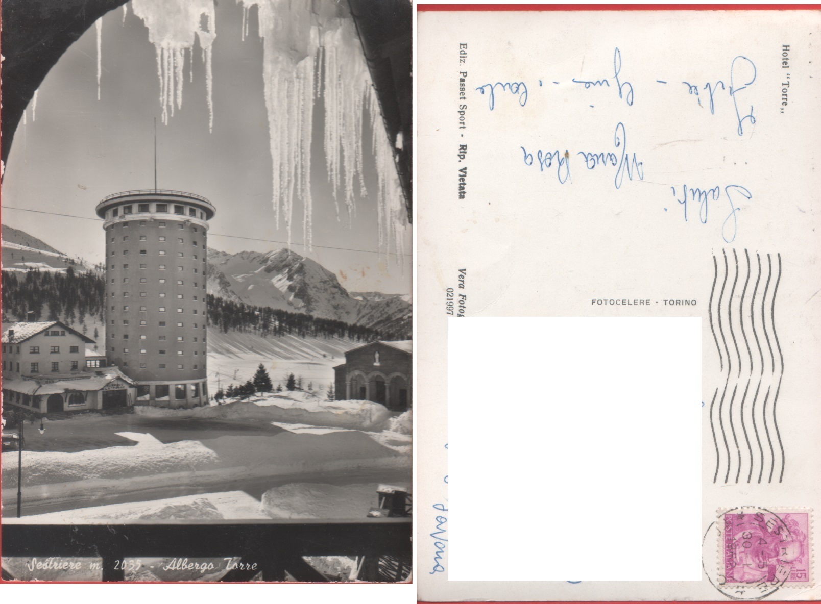 Sestriere (TO). Albergo Torre. Viaggiata