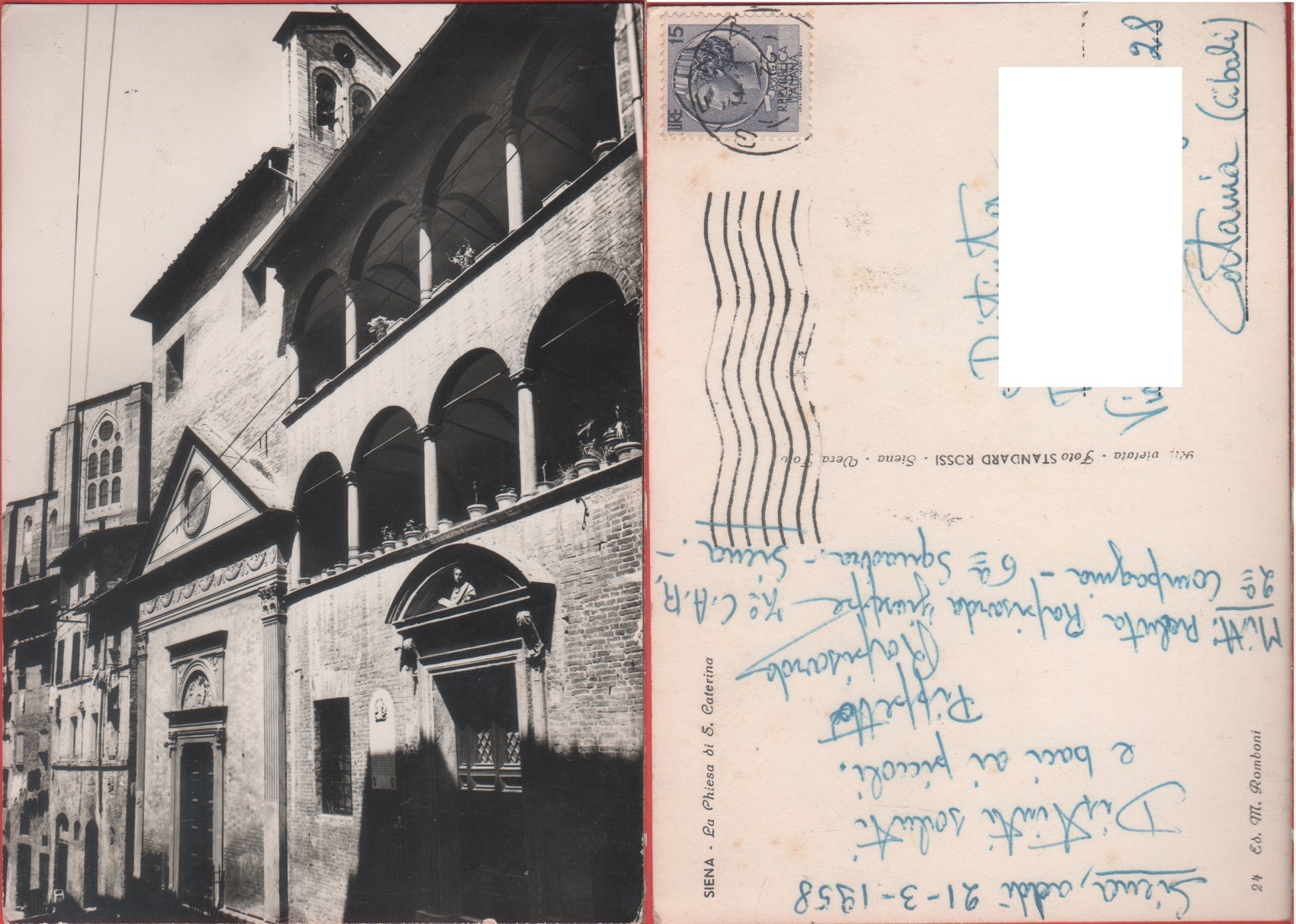 Siena. La Chiesa di S. Caterina. Viaggiata 1958