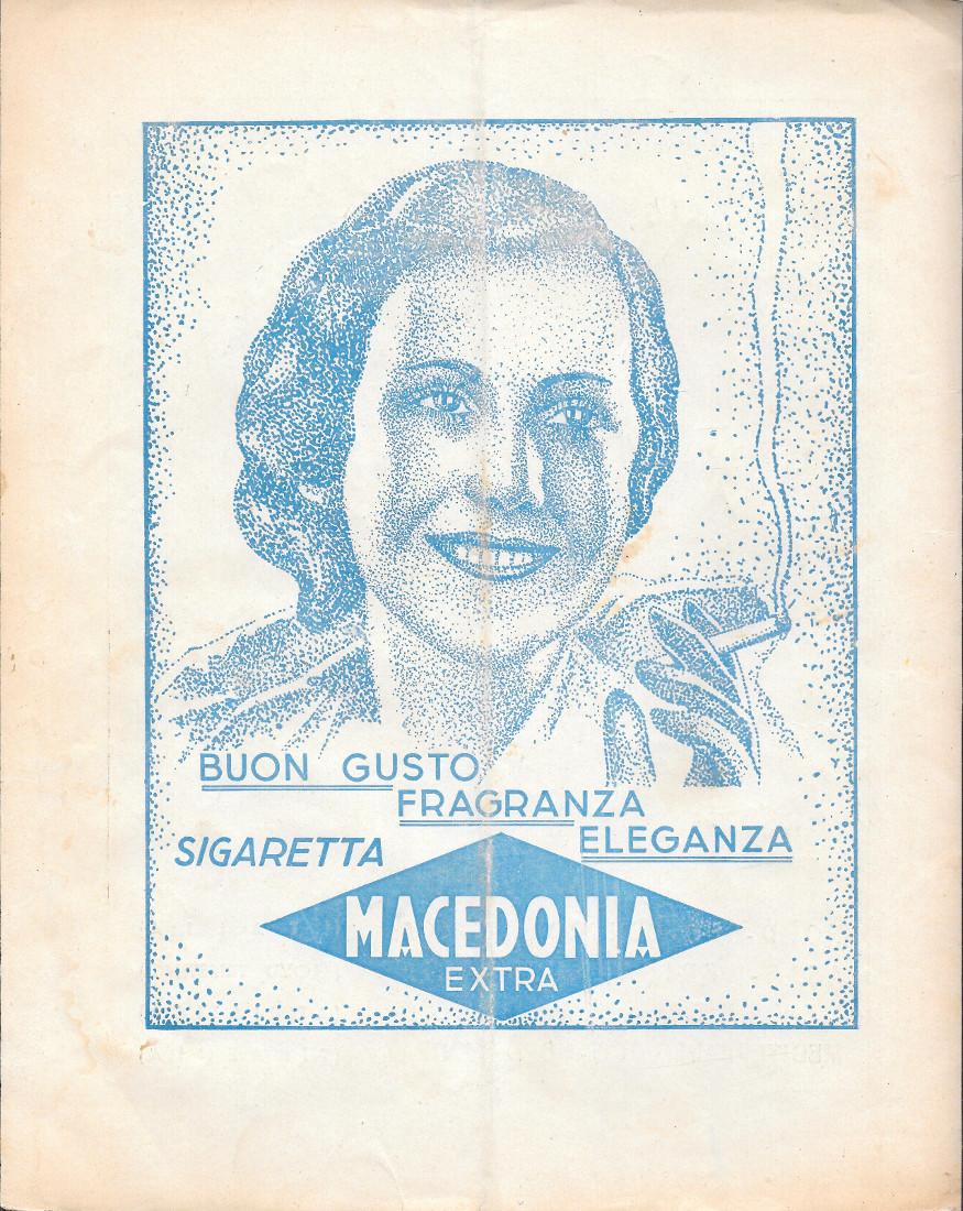 Sigaretta Macedonia / Italia, Lloyd Triestino, Adriatica, Tirrenia. Advertising 1939