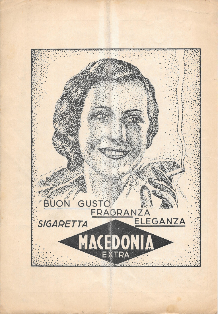 Sigarette Macedonia Extra - Advertising 1940