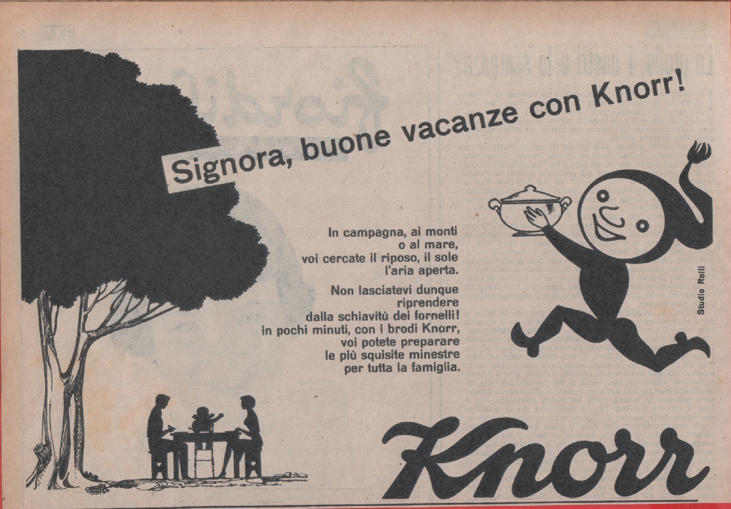Signora, buone vacanze con Knorr. Advertising 1956
