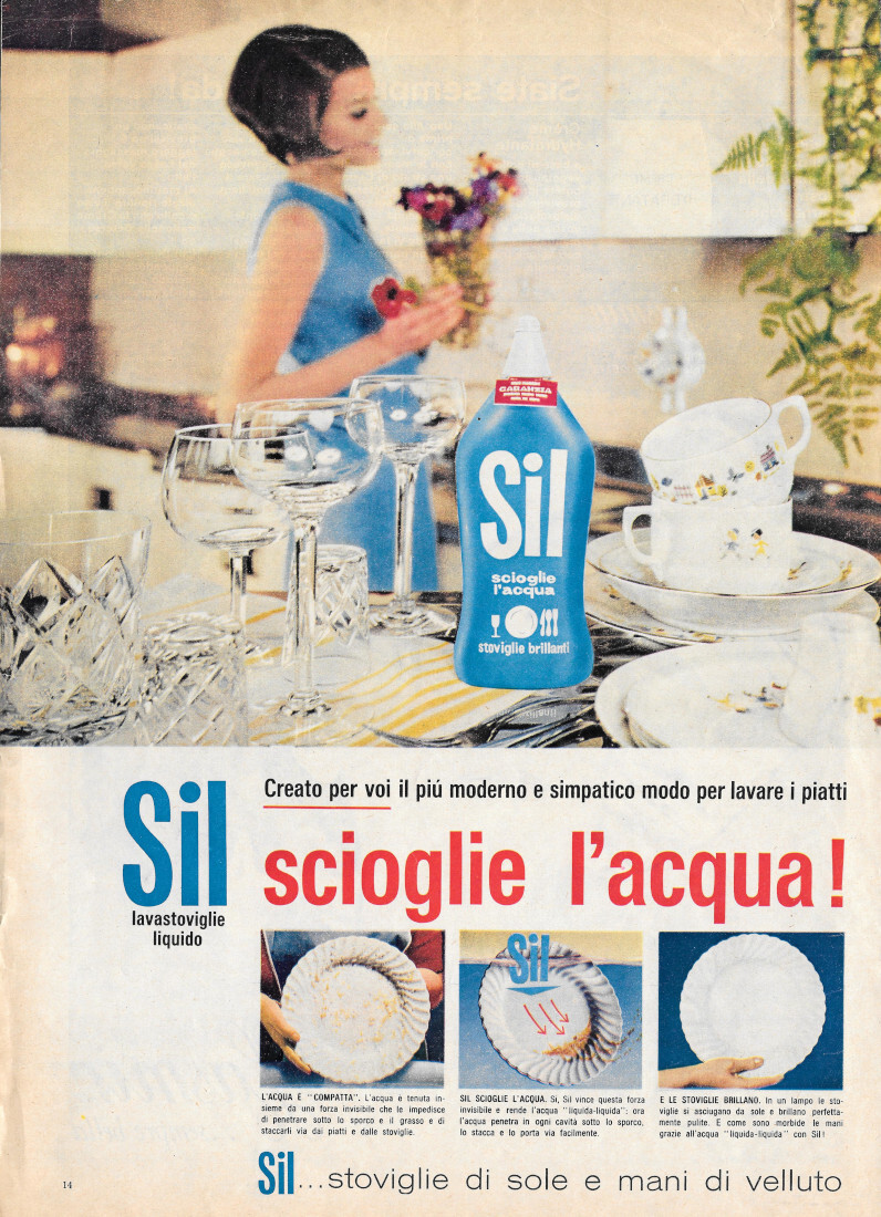 SIL lavastoviglie liquido / Crema Zasmin - Advertising 1964