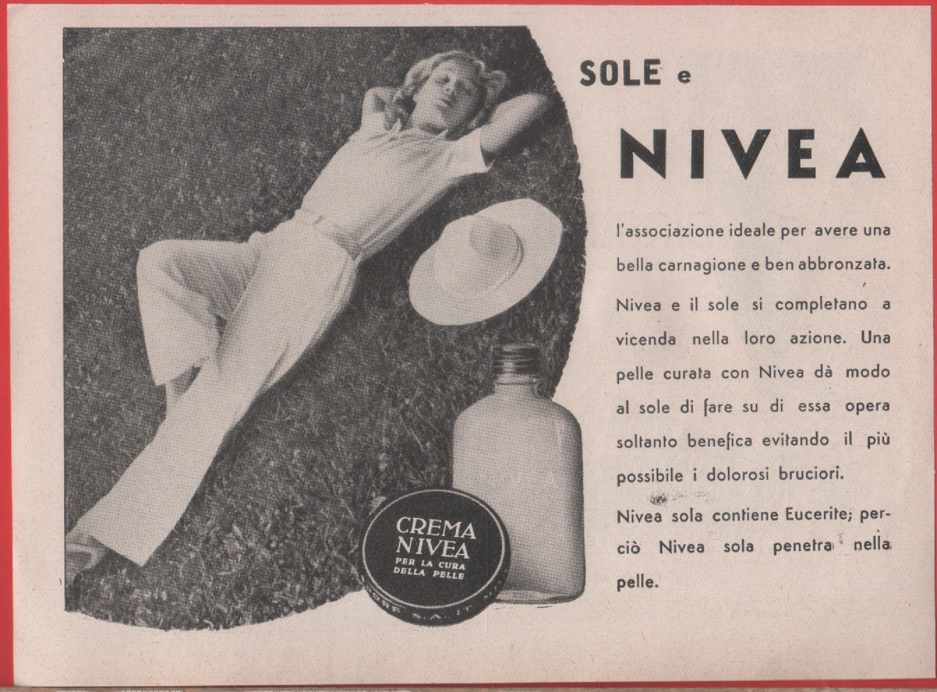 Sole e Nivea. Advertising 1937
