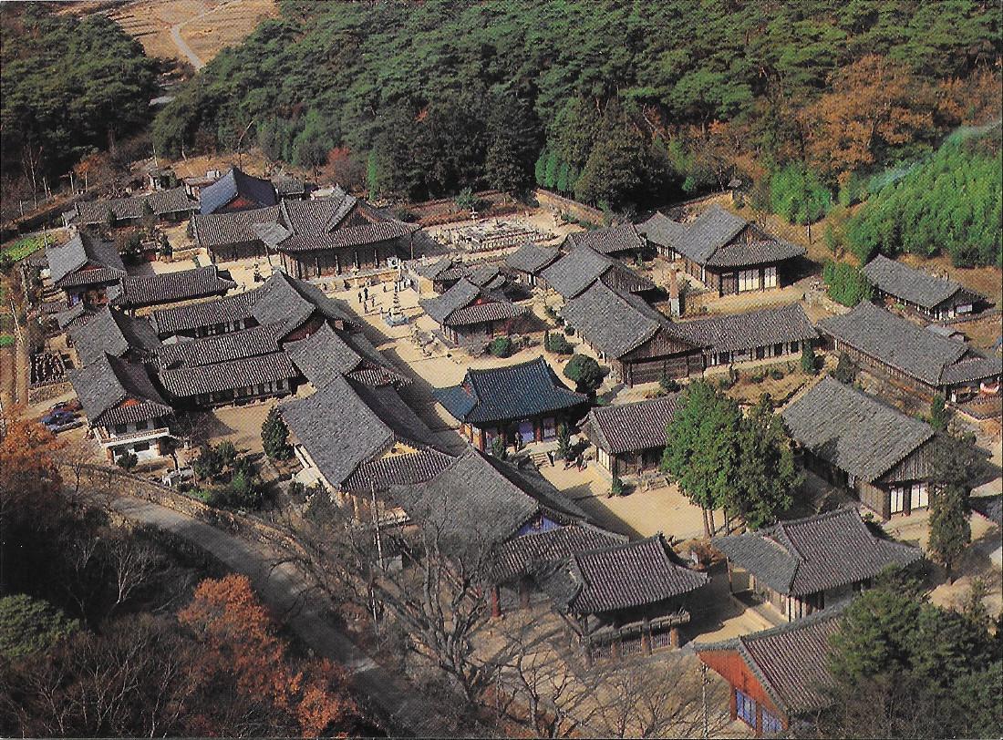 South Korea. Bird's eye view of Togdo Temple . Non …