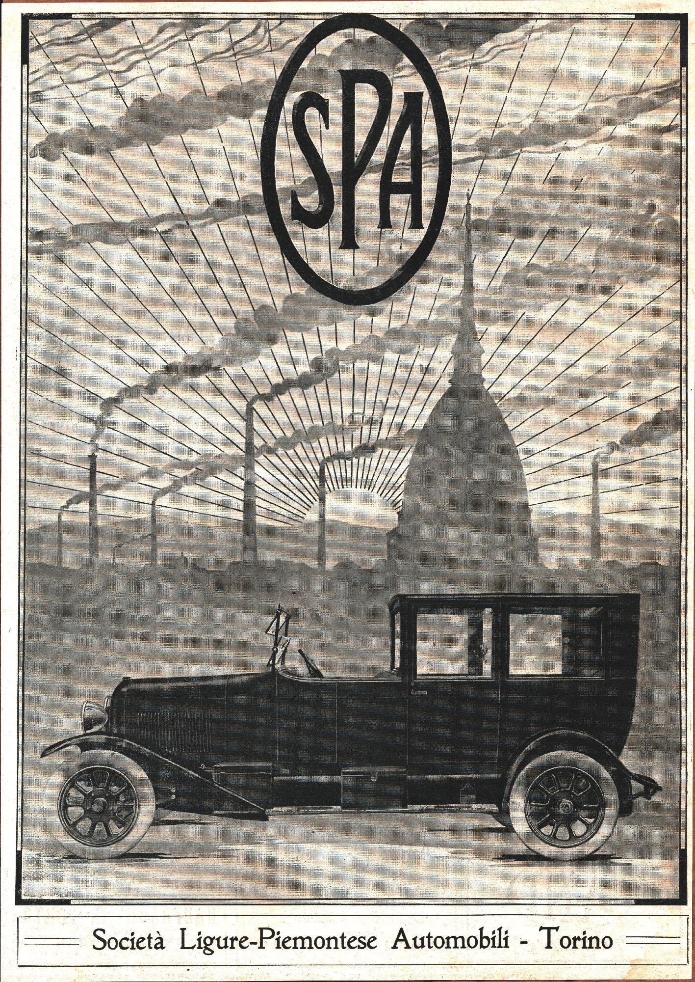 SPA Società Ligure-Piemontese Automobili, Torino. Advertising 1920