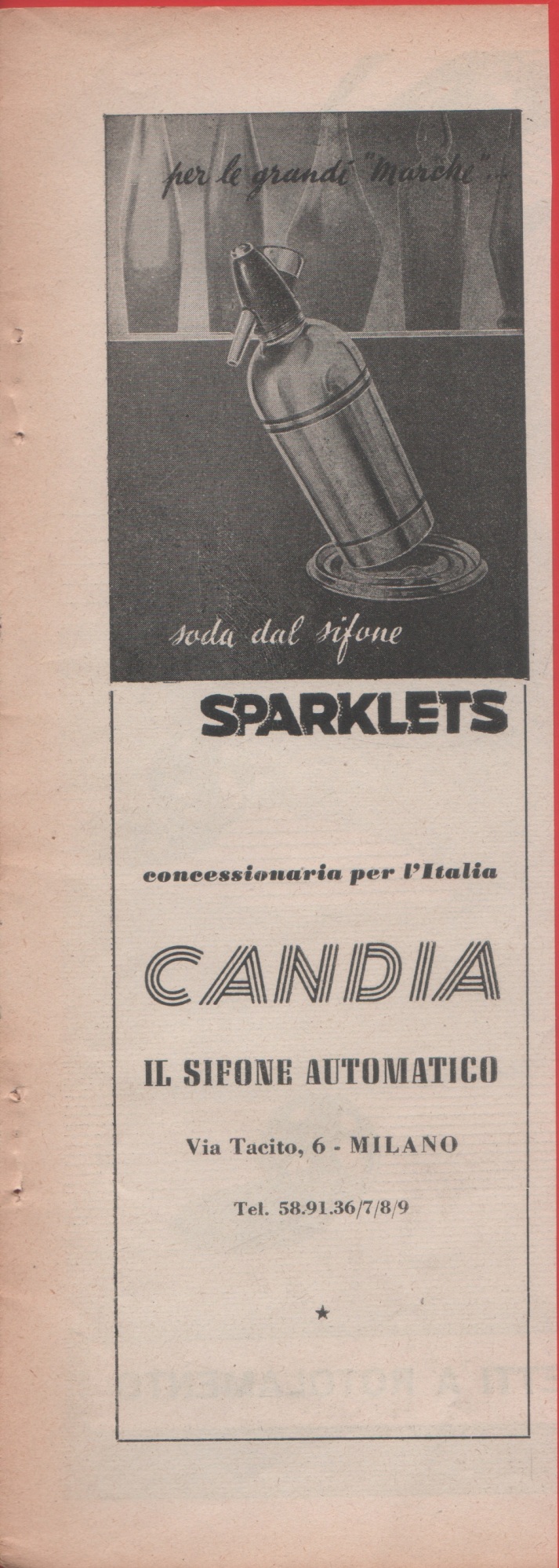 Sparklets sifoni per soda - Advertising 1953
