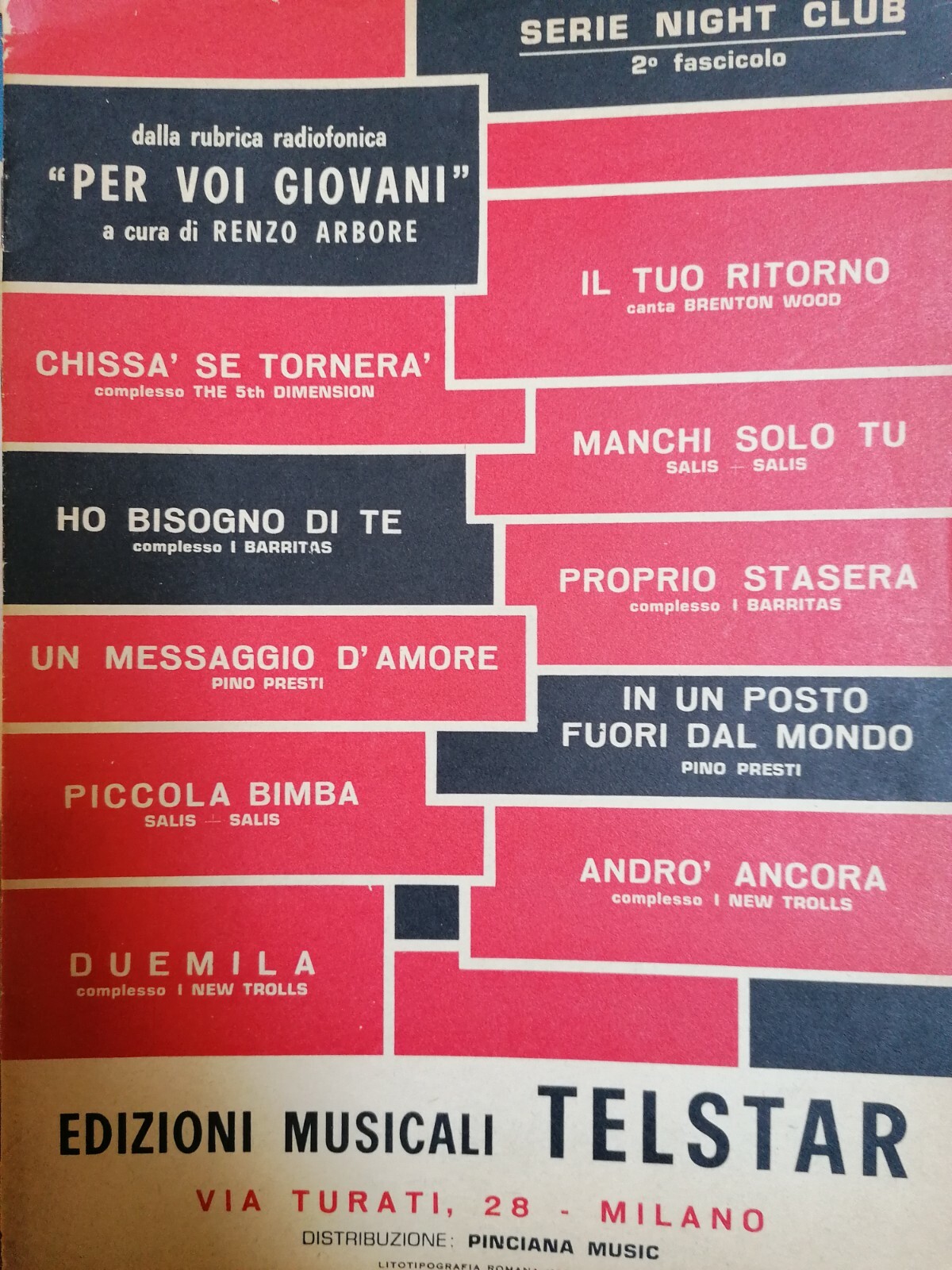 Spartito SERIE NIGHT CLUB- rubrica PER VOI GIOVANI - Renzo …