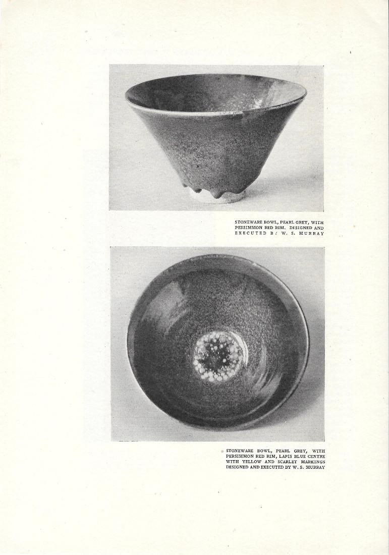 Stoneware bowl, markings, designed and executed by W.S. Murray - …