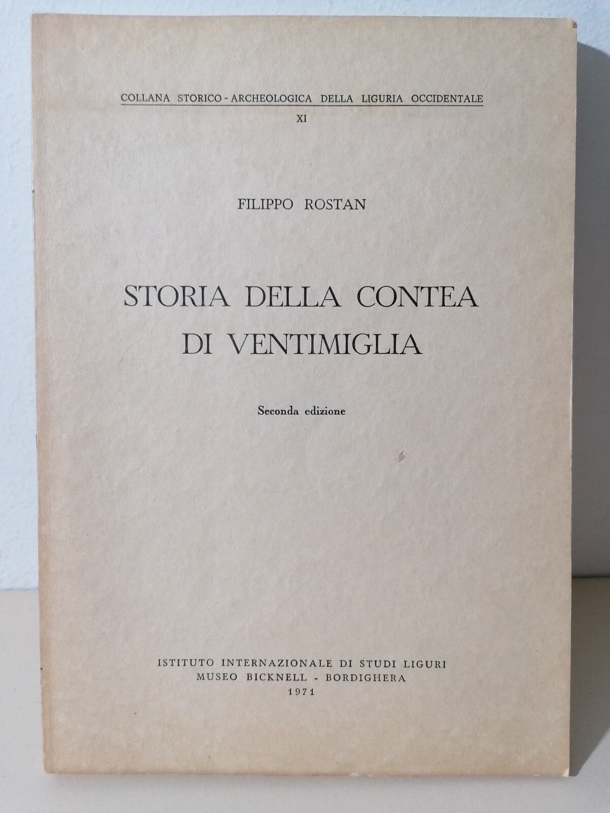 Storia Della Contea Di Ventimiglia Libro FIlippo Rostan 1971 Seconda …