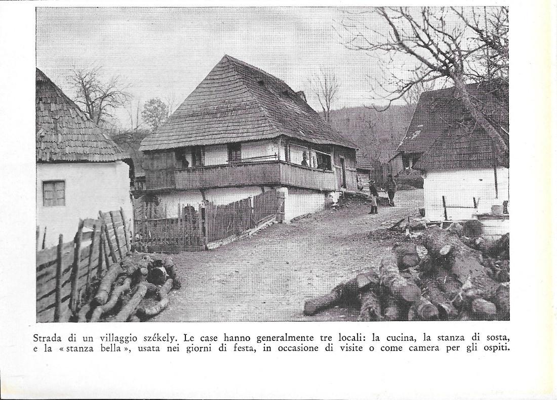 Strada di un villaggio székely (Ungheria). Stampa 1934