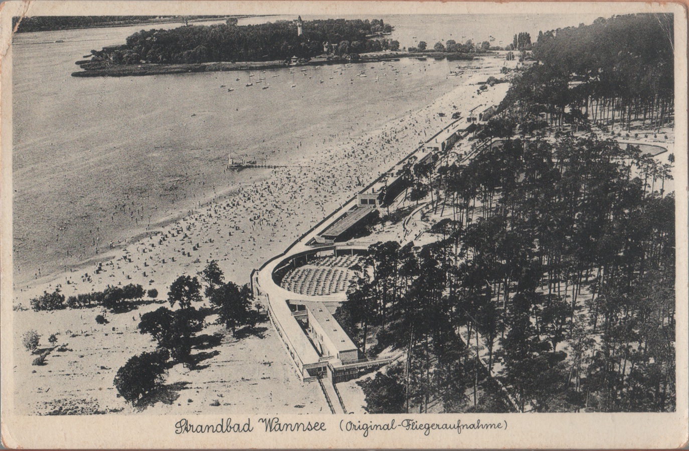 Strandbad Wannsee (Original-Fliegeraufnahme). Non viaggiata