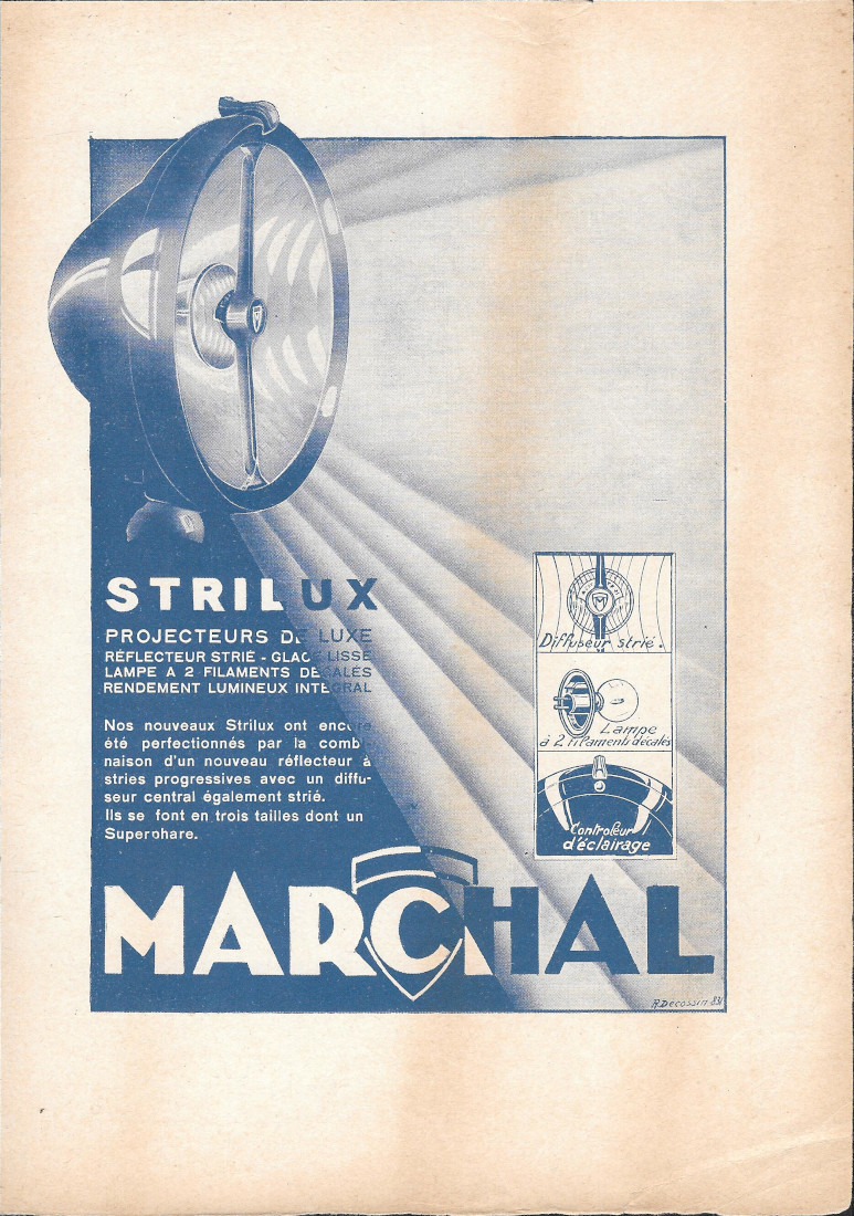 Strilux Marchal projecteurs de luxe - Advertising 1932