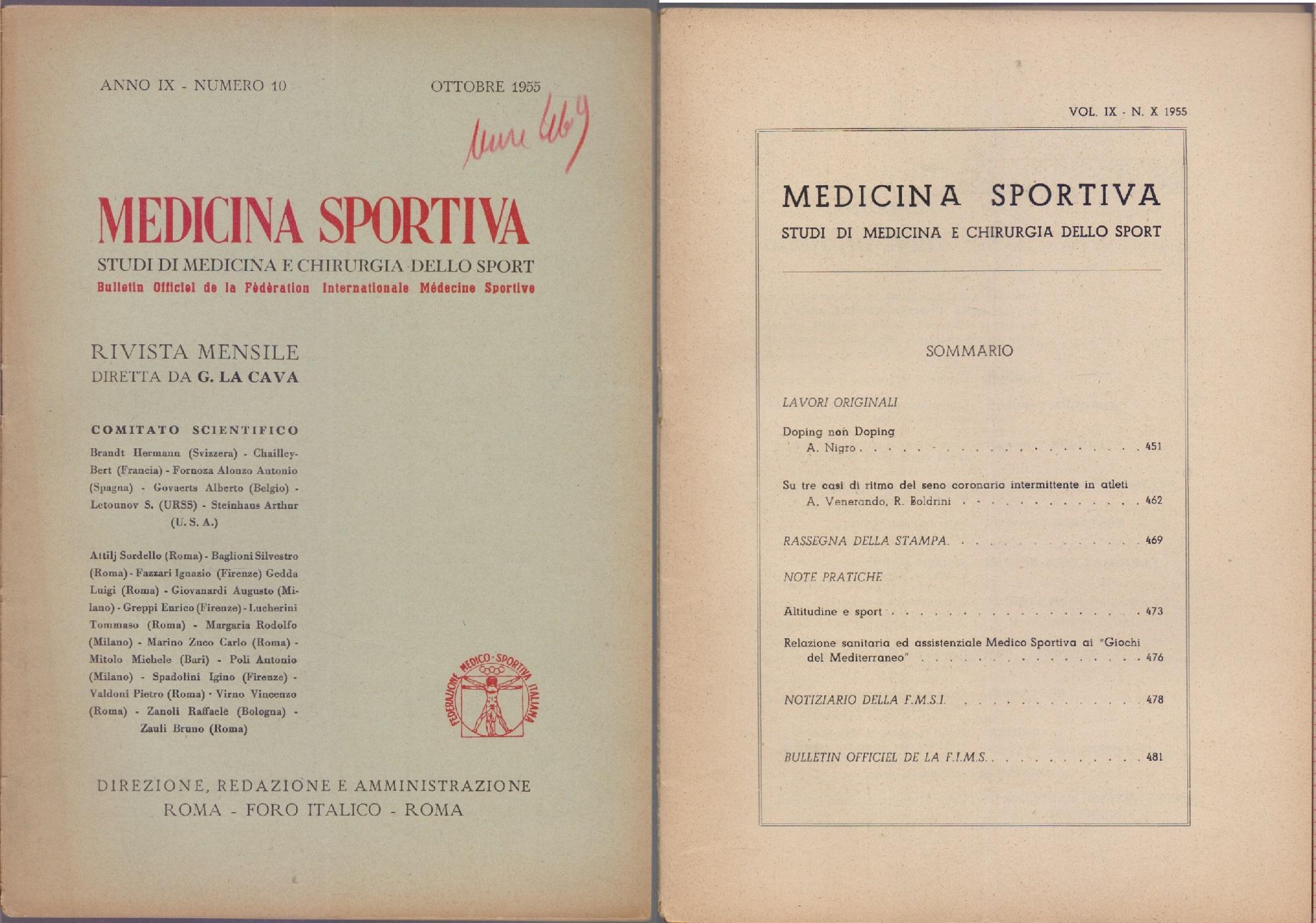 Studi di Medicina e Chirurgia dello Sport Anno IX Numero …